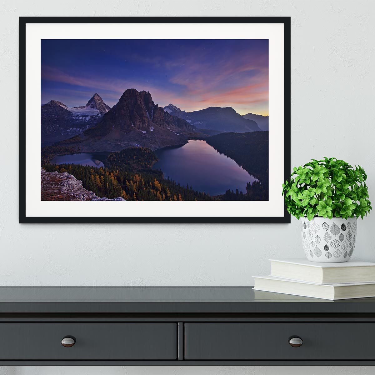 Twilight At Mount Assiniboine Framed Print - Canvas Art Rocks - 1