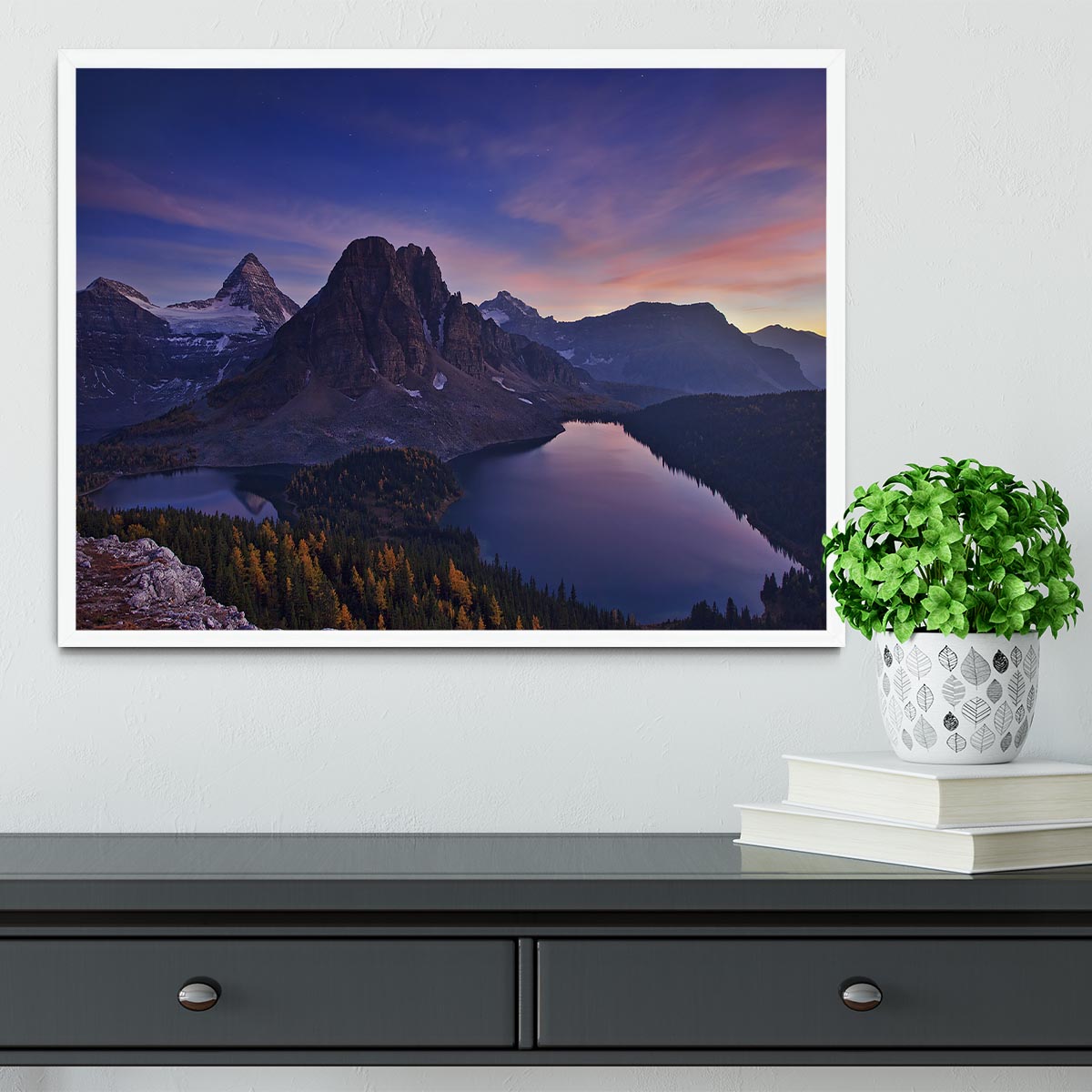 Twilight At Mount Assiniboine Framed Print - Canvas Art Rocks -6