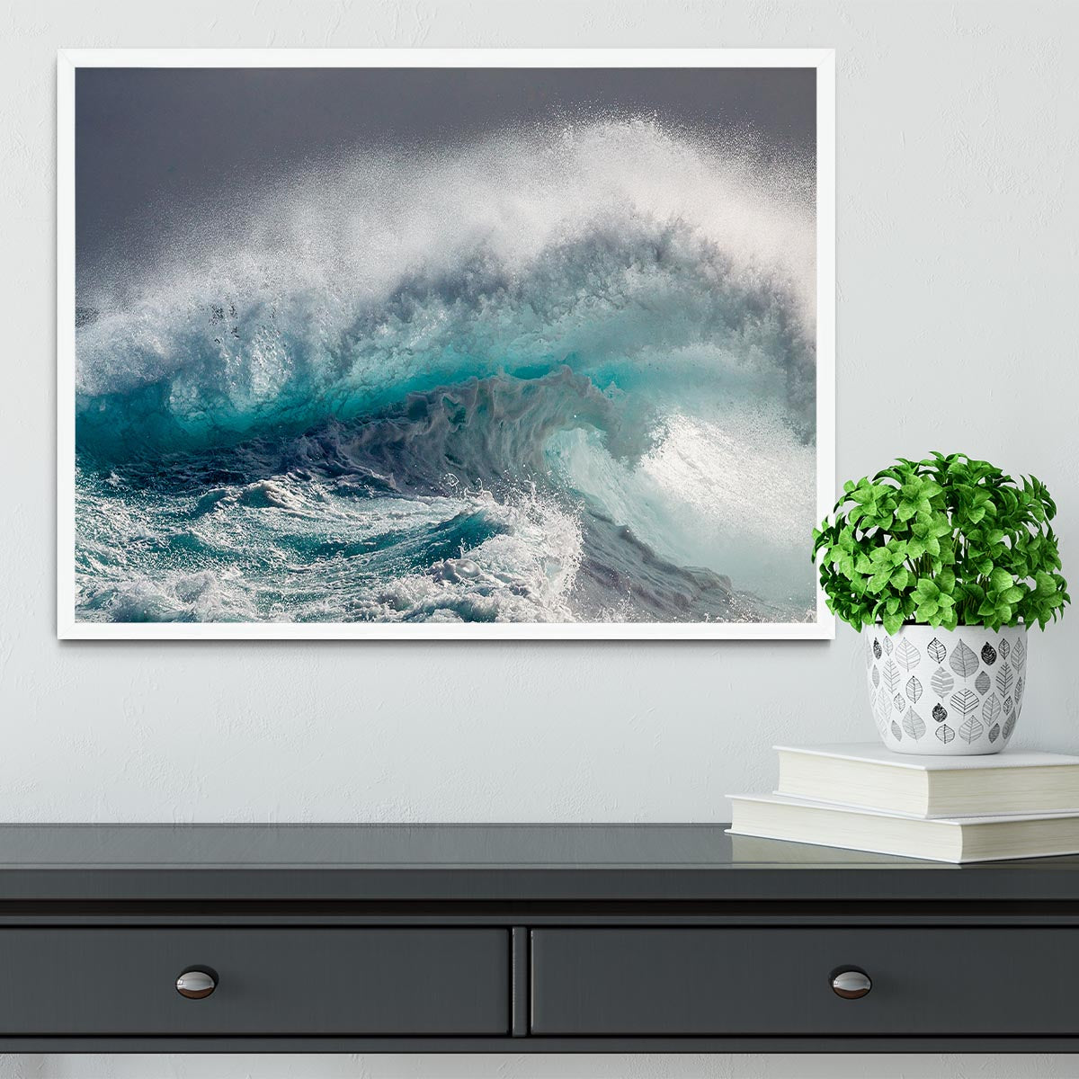 Mighty Water Framed Print - Canvas Art Rocks -6