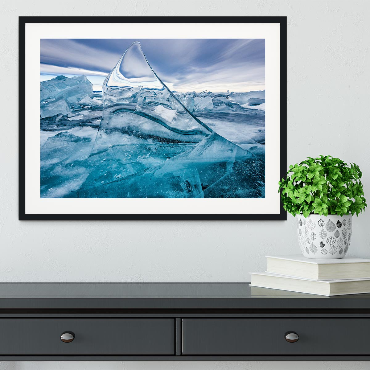 Sail In The Winter Lake Framed Print - Canvas Art Rocks - 1