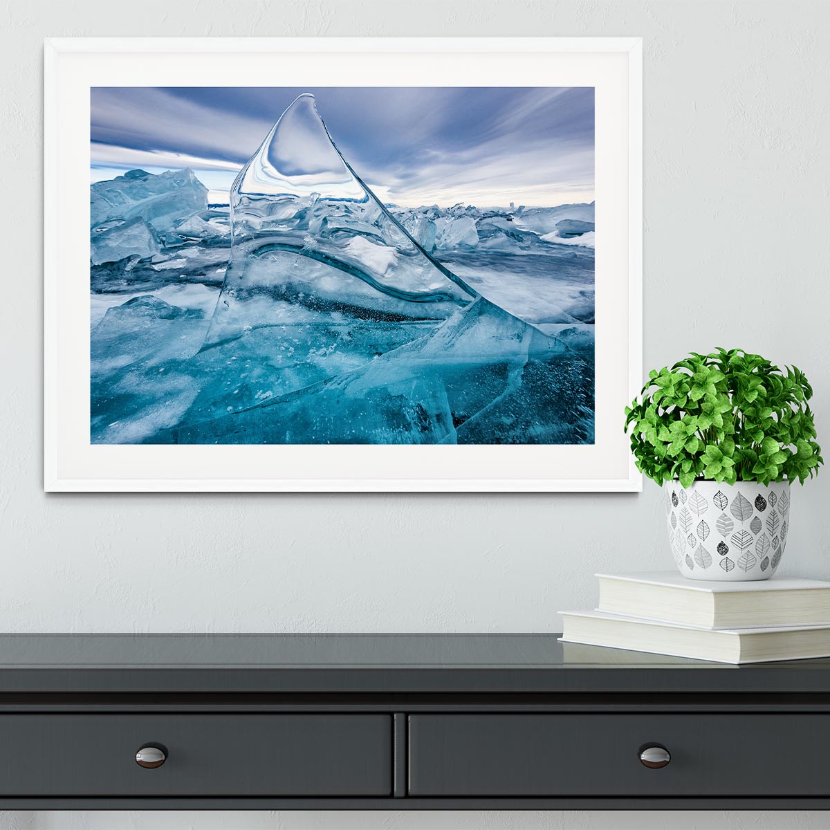 Sail In The Winter Lake Framed Print - Canvas Art Rocks - 5