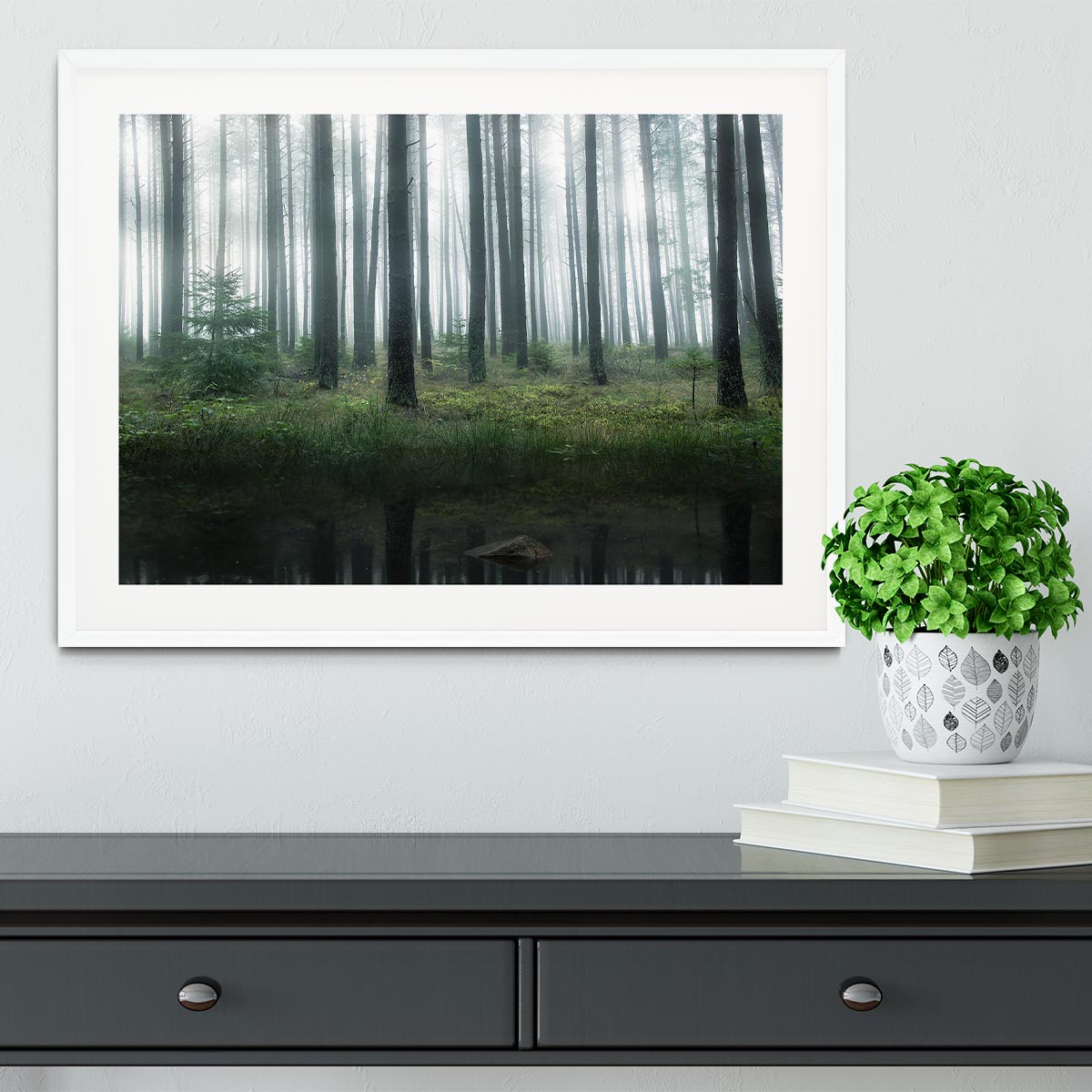 Lake In Forest Framed Print - Canvas Art Rocks - 5