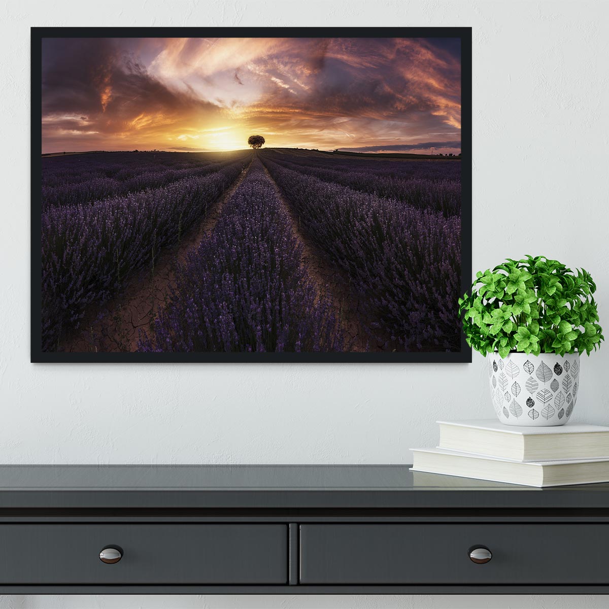 Lavender Sunset Framed Print - Canvas Art Rocks - 2