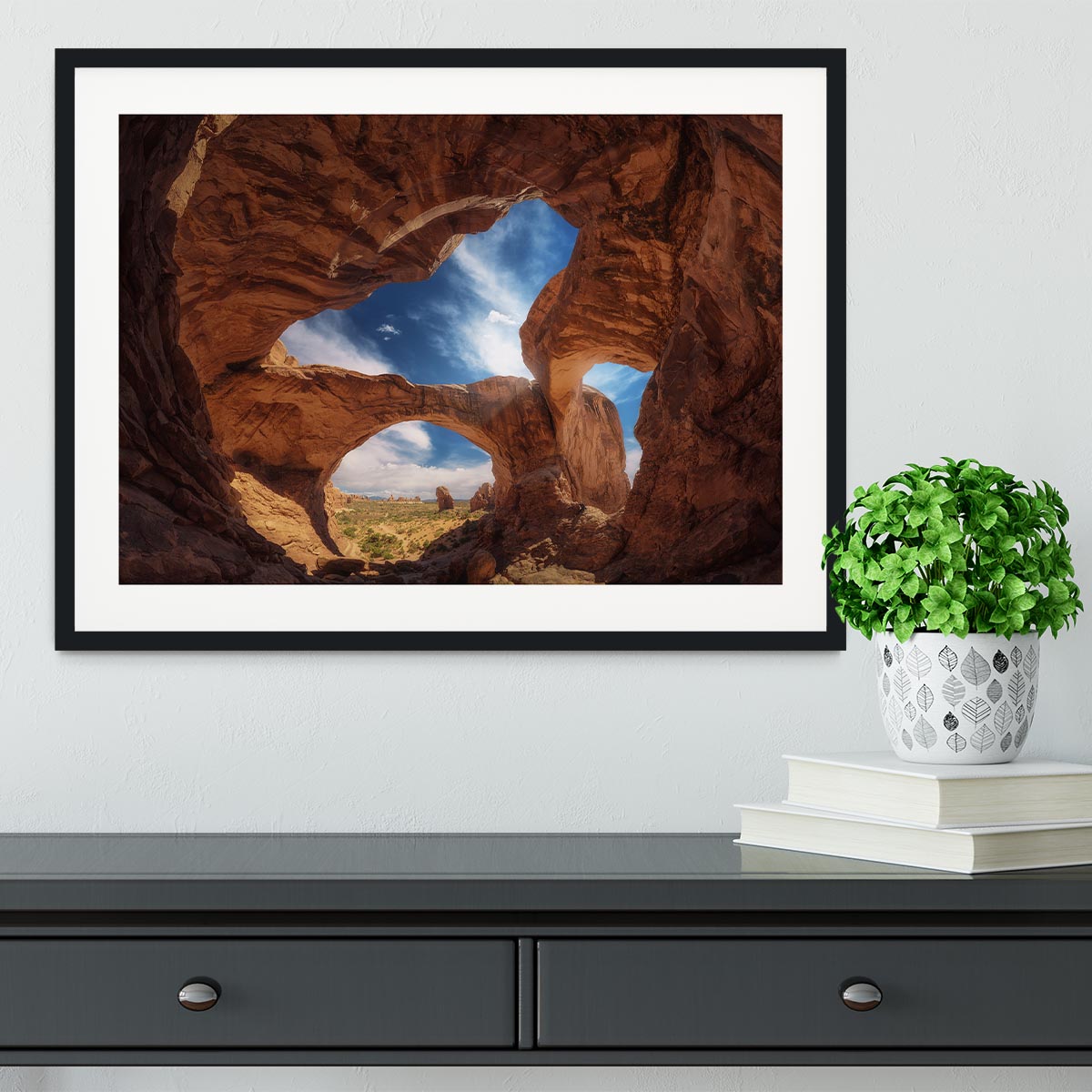 Double Arch Framed Print - Canvas Art Rocks - 1