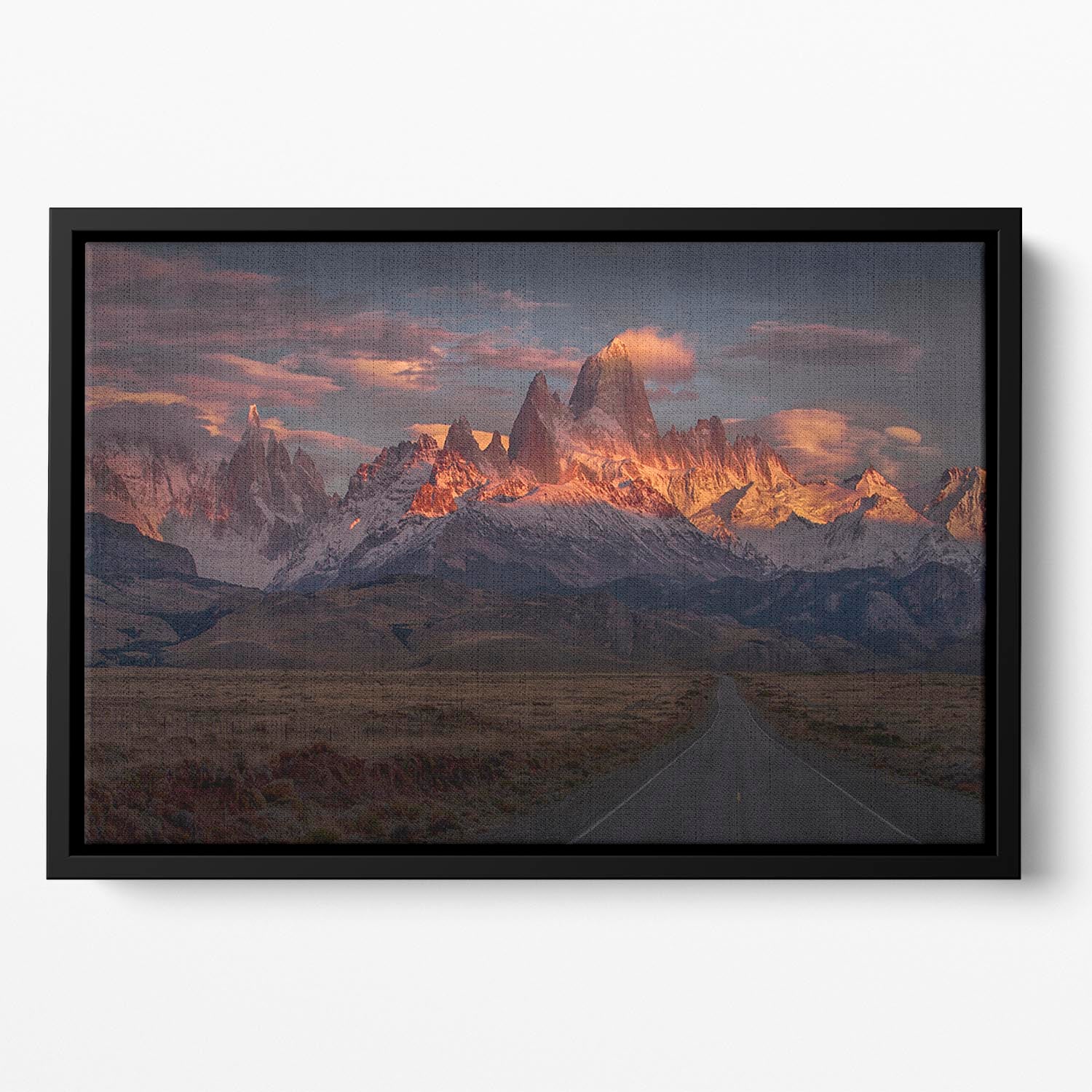 Burning Peak Floating Framed Canvas - Canvas Art Rocks - 2