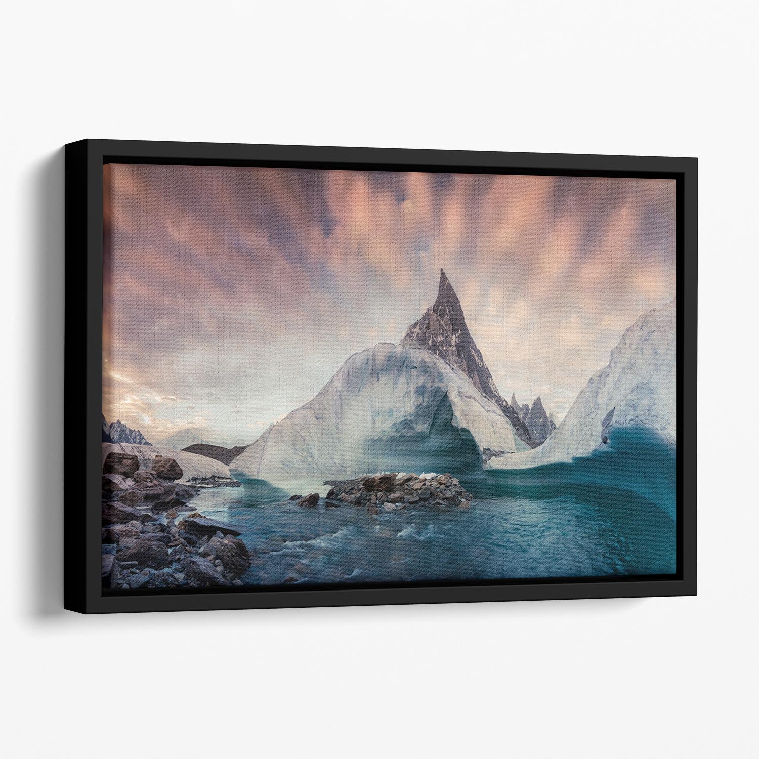 Pakistan K2 Floating Framed Canvas - Canvas Art Rocks - 1