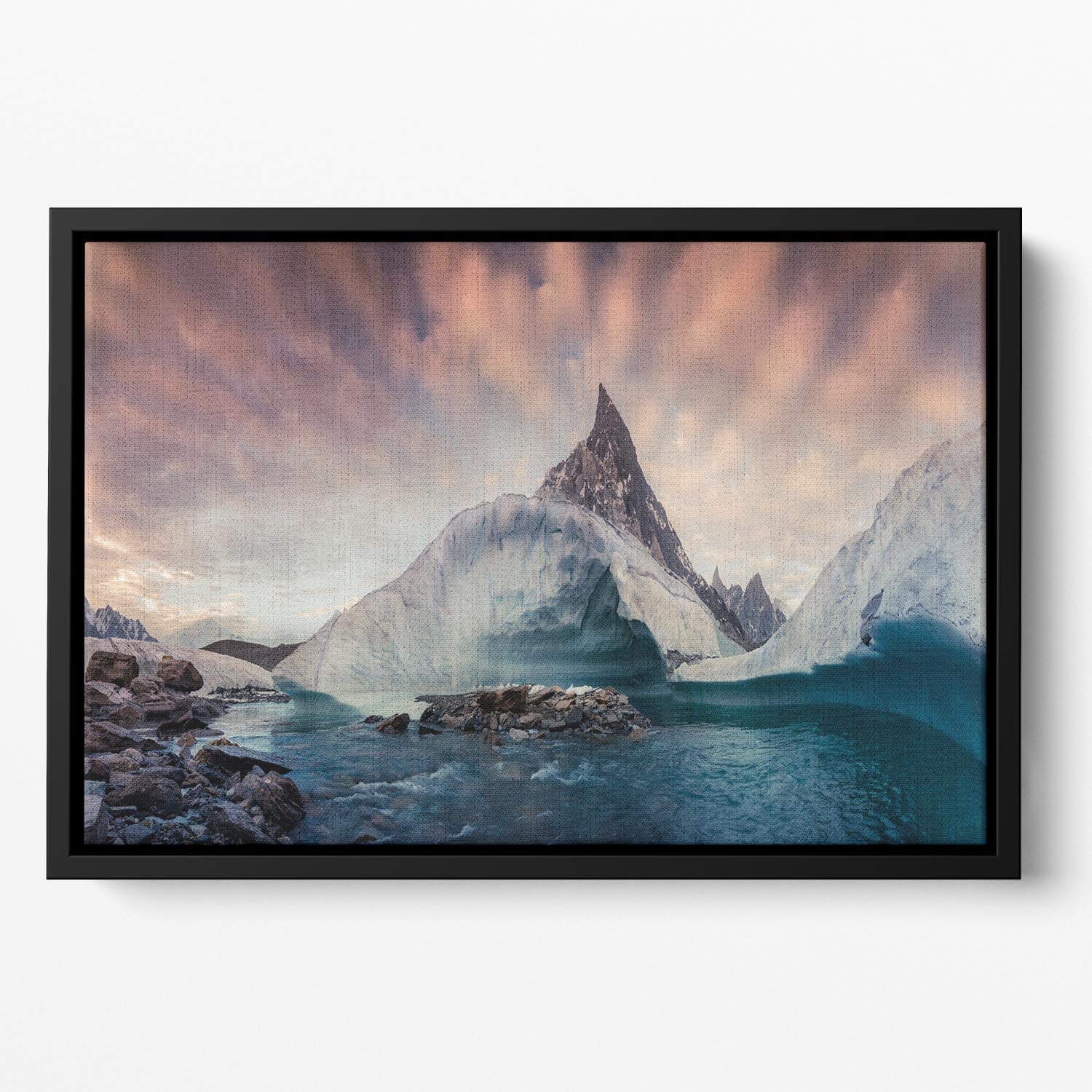 Pakistan K2 Floating Framed Canvas - Canvas Art Rocks - 2