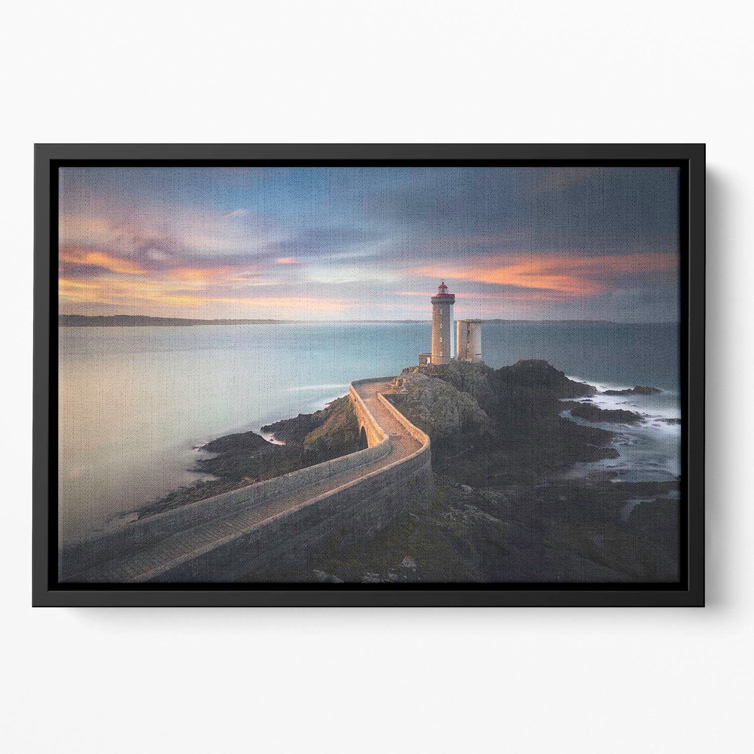 Le Phare Du Petit Minou Floating Framed Canvas - Canvas Art Rocks - 2