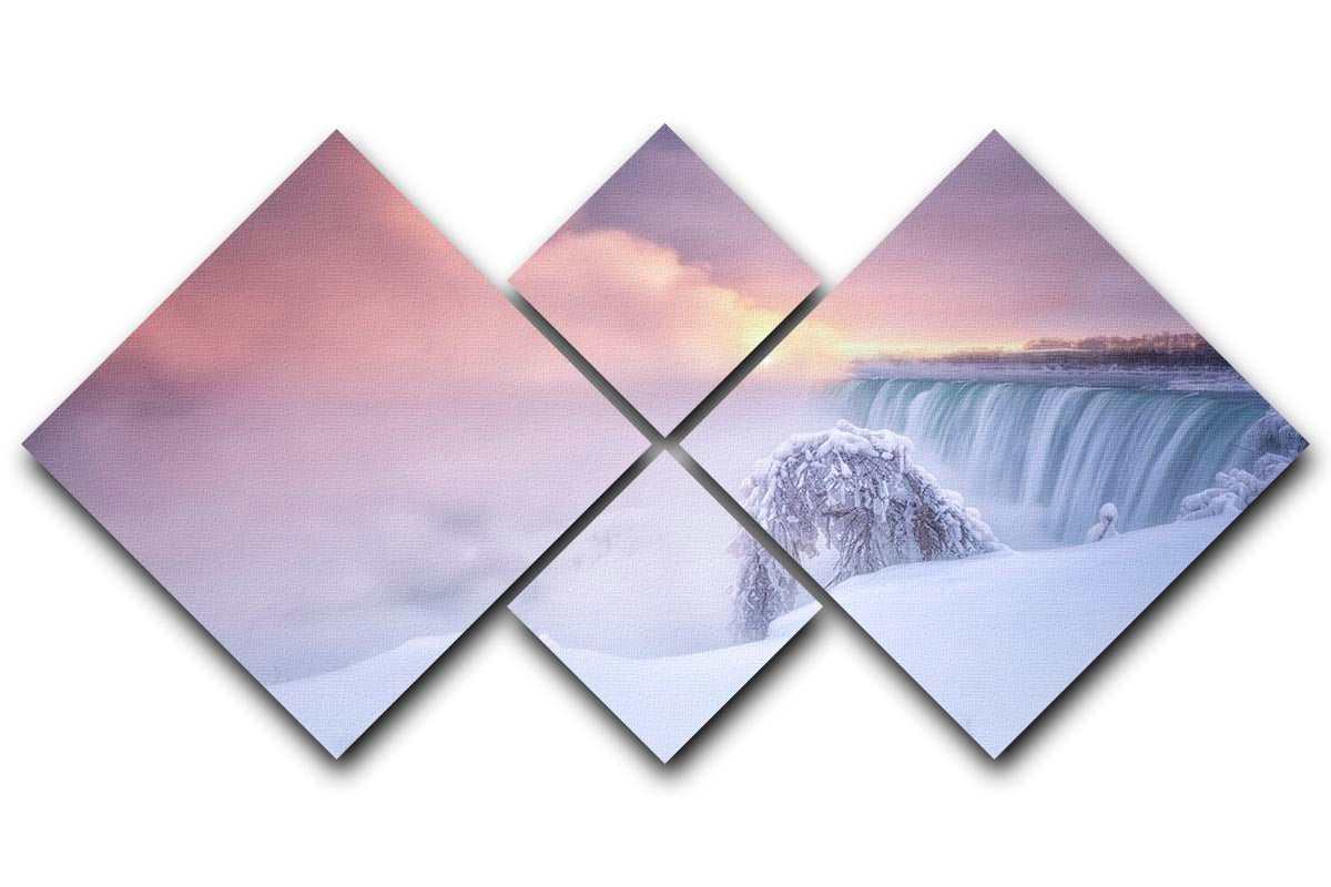 Sunrise At Niagara Falls 4 Square Multi Panel Canvas - Canvas Art Rocks - 1