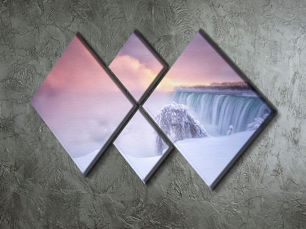 Sunrise At Niagara Falls 4 Square Multi Panel Canvas - Canvas Art Rocks - 2