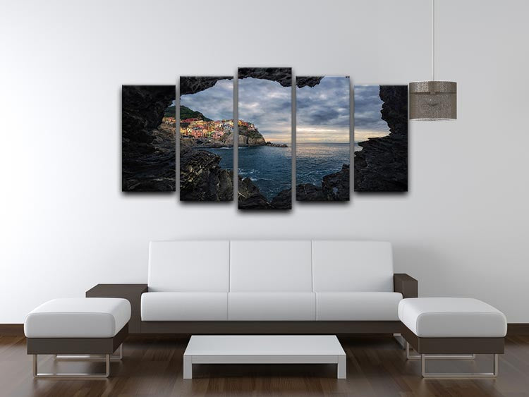 I Love Manarola 5 Split Panel Canvas - Canvas Art Rocks - 3
