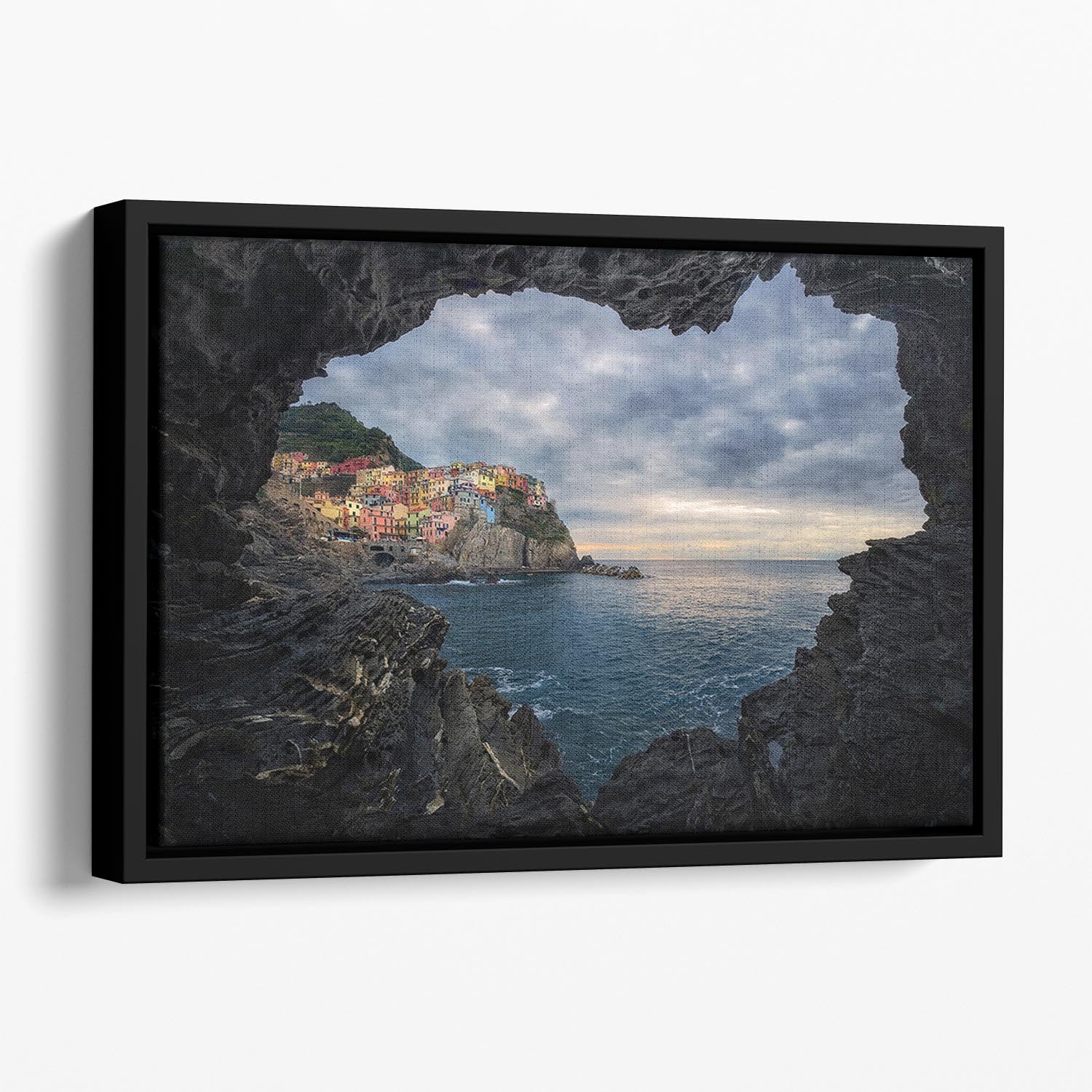 I Love Manarola Floating Framed Canvas - Canvas Art Rocks - 1