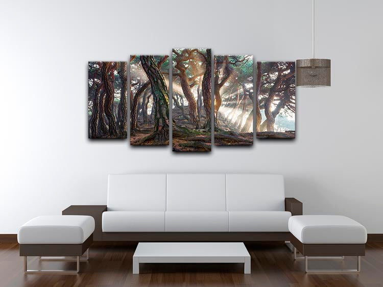 Sacred Pine Trees 5 Split Panel Canvas - Canvas Art Rocks - 3