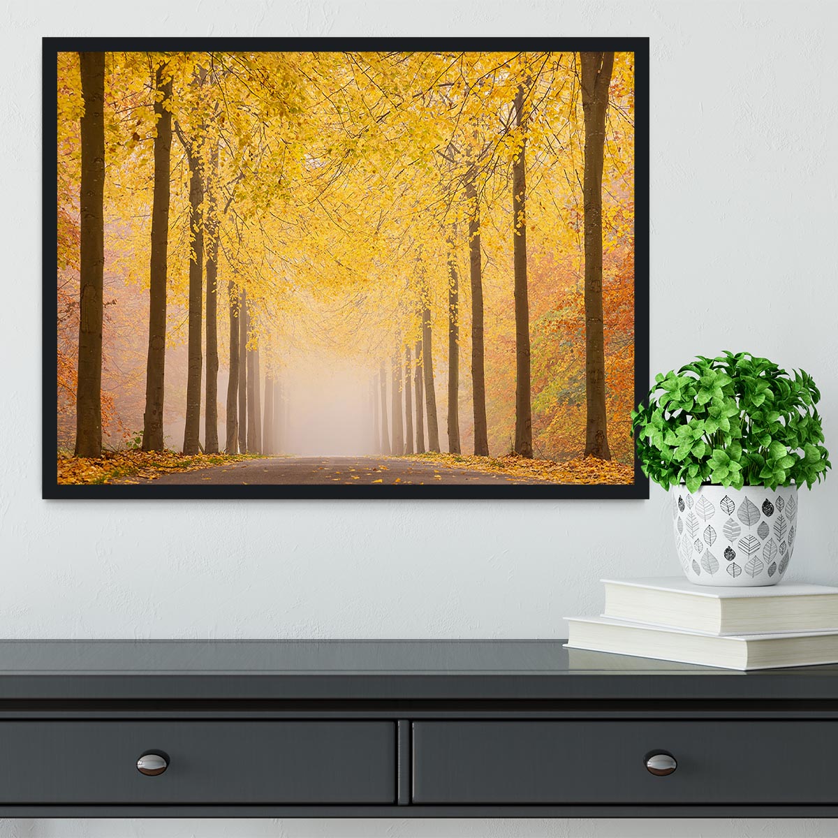 Autumn Road Framed Print - Canvas Art Rocks - 2