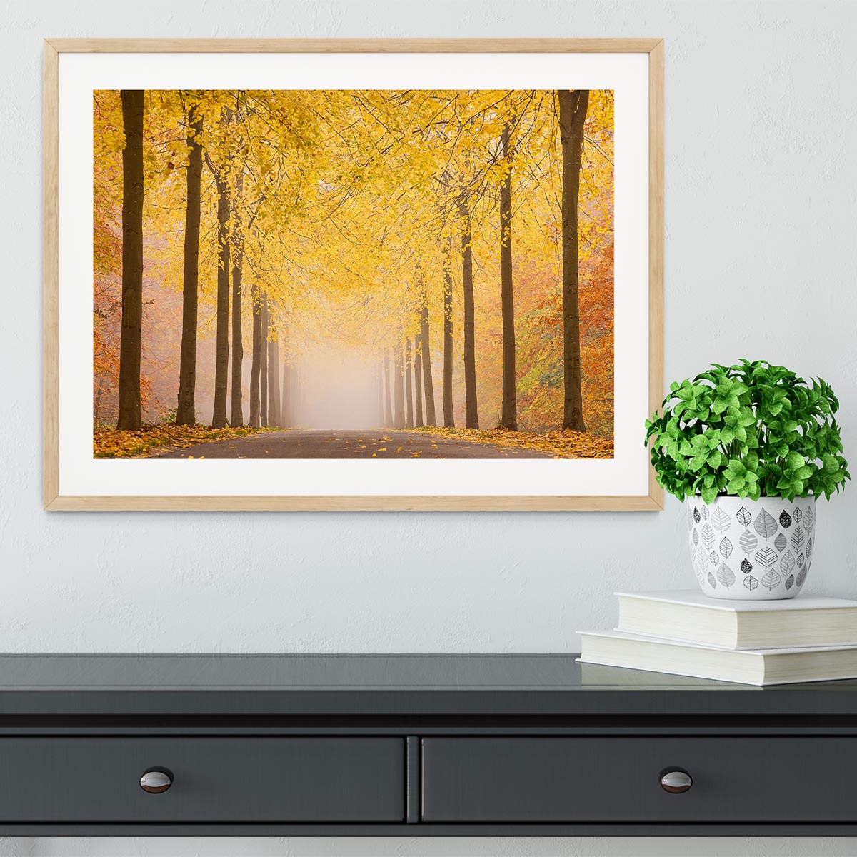 Autumn Road Framed Print - Canvas Art Rocks - 3