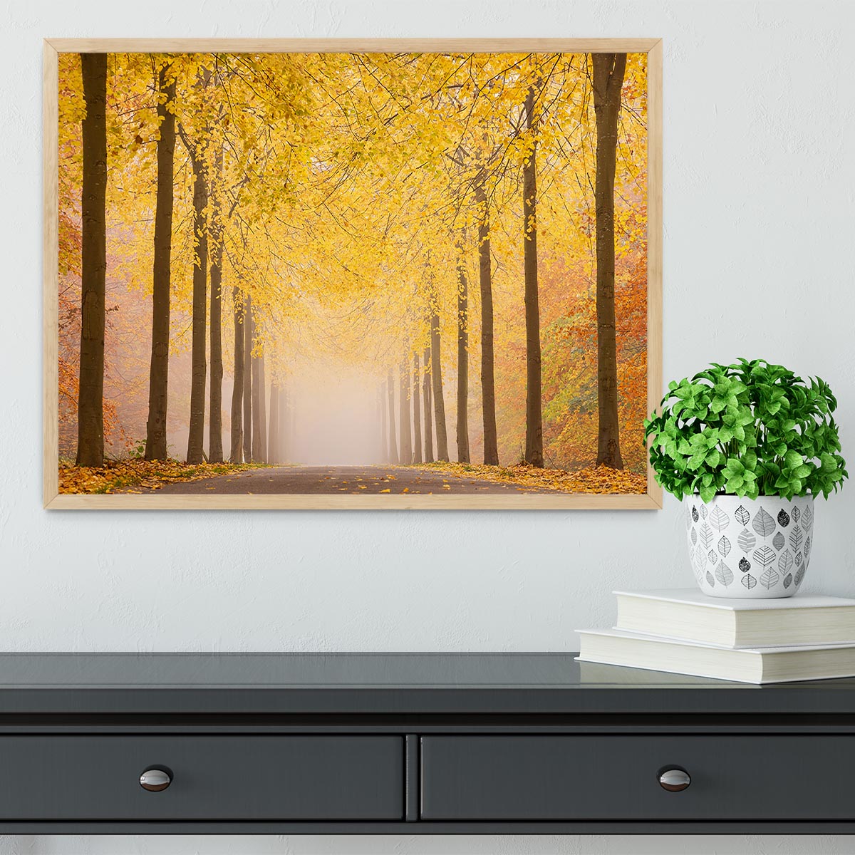 Autumn Road Framed Print - Canvas Art Rocks - 4