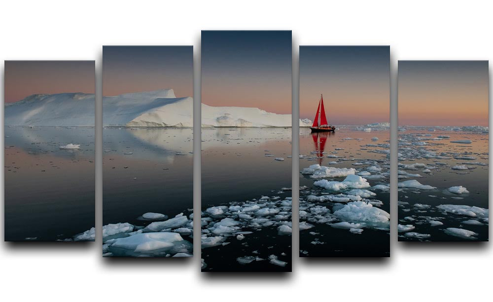 Summer Night In Greenland 5 Split Panel Canvas - Canvas Art Rocks - 1