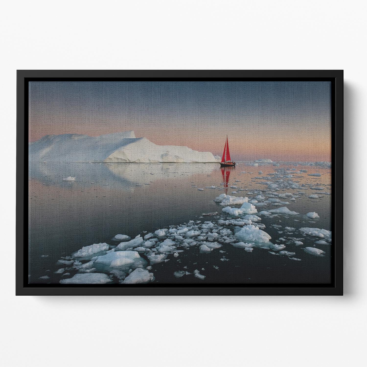 Summer Night In Greenland Floating Framed Canvas - Canvas Art Rocks - 2