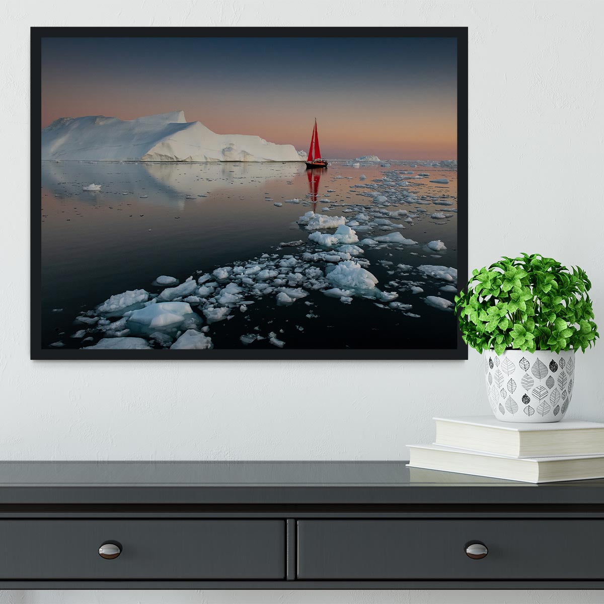 Summer Night In Greenland Framed Print - Canvas Art Rocks - 2