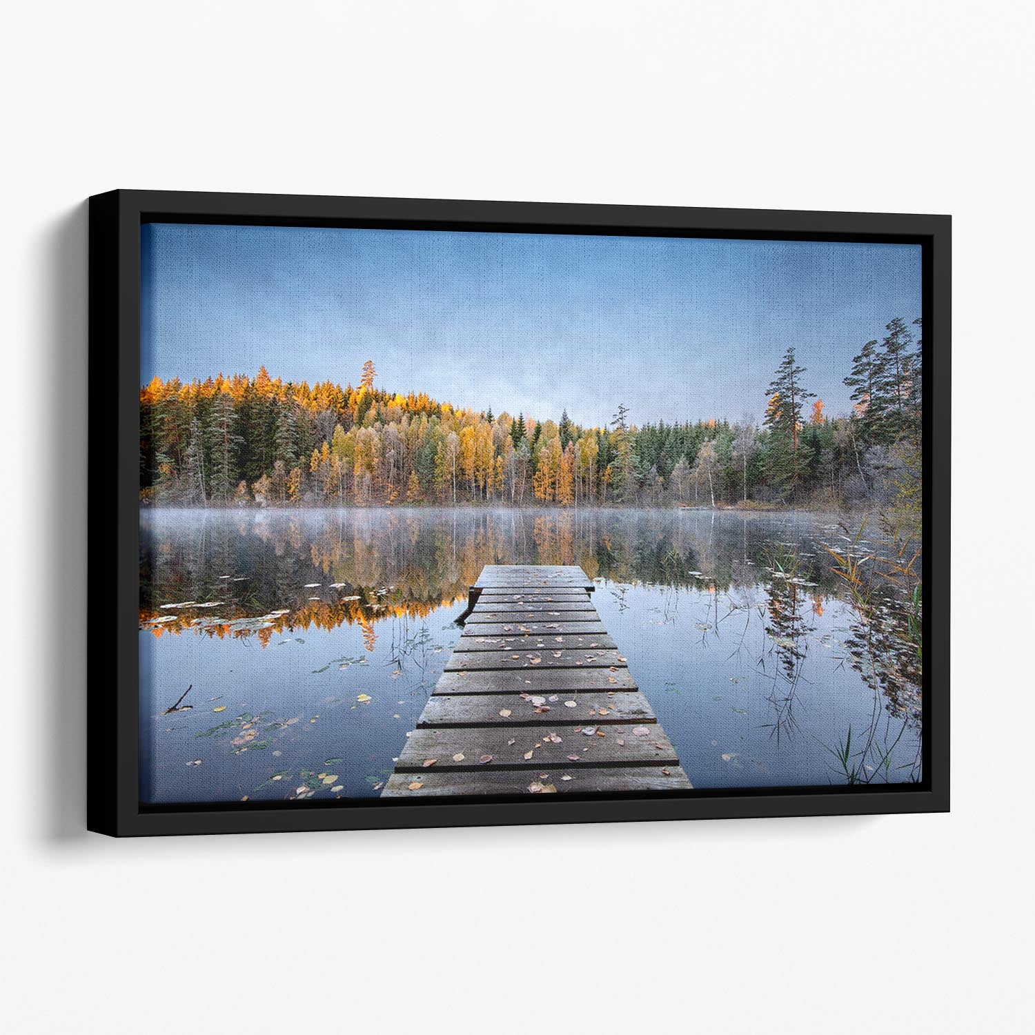 Autumn Pier Floating Framed Canvas - Canvas Art Rocks - 1