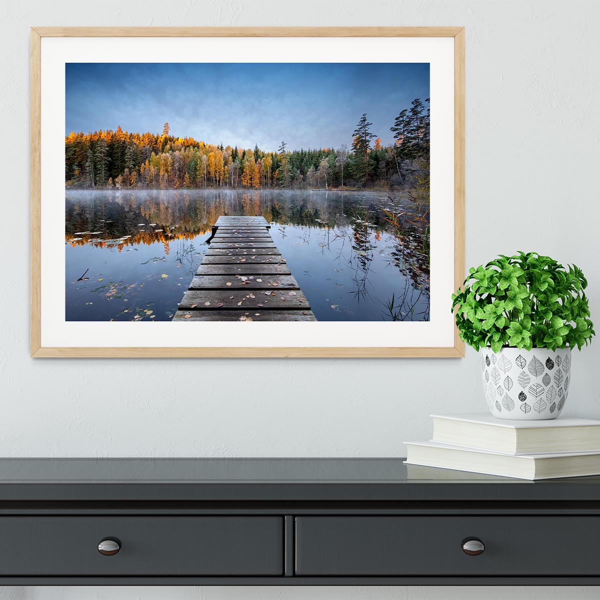 Autumn Pier Framed Print - Canvas Art Rocks - 3