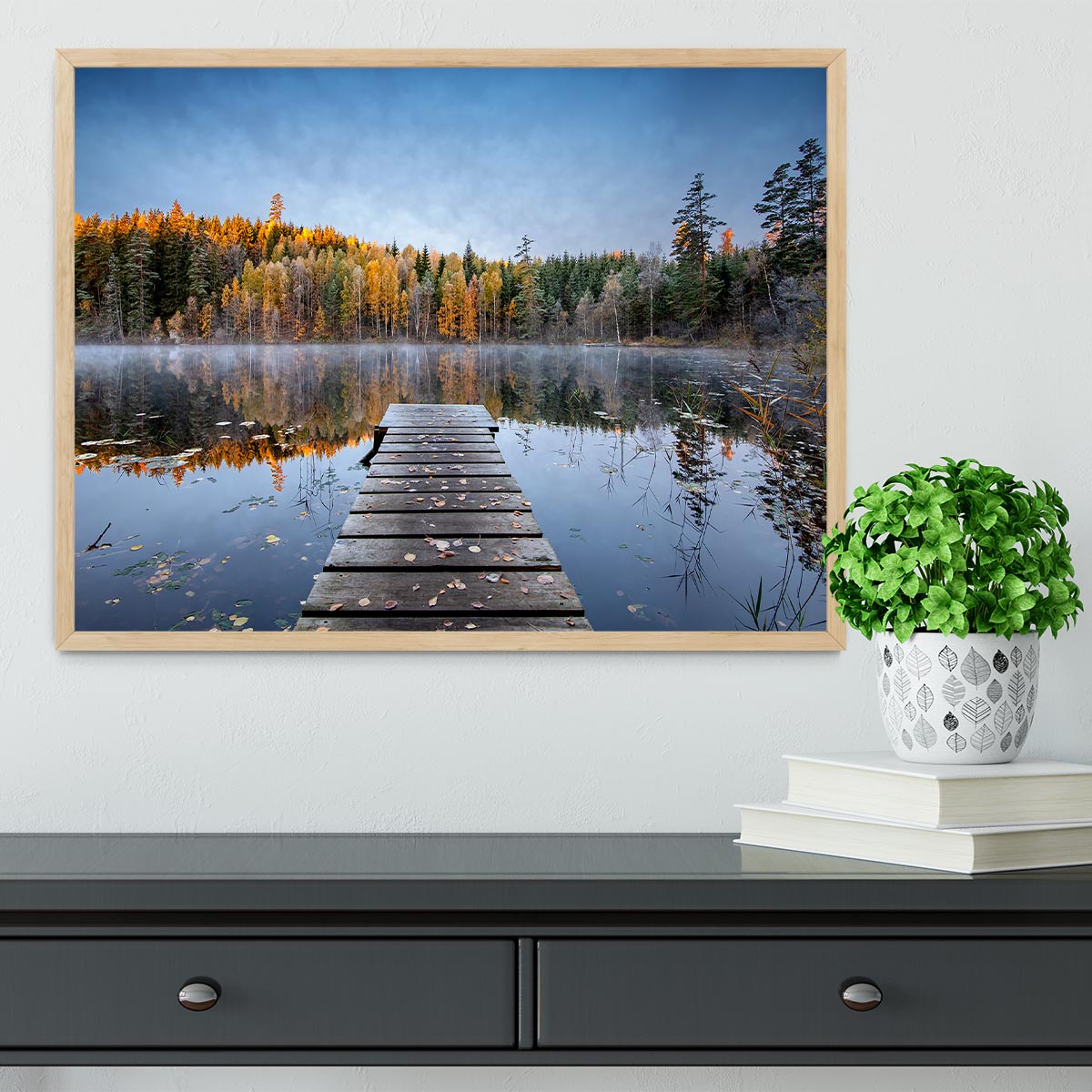 Autumn Pier Framed Print - Canvas Art Rocks - 4