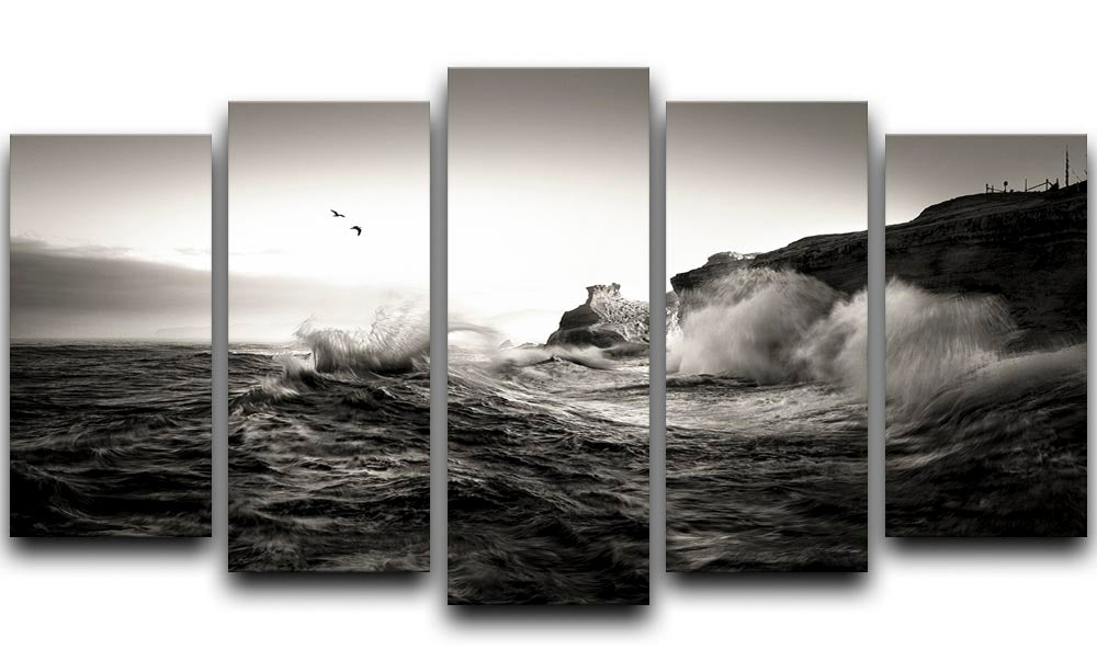 Waves 5 Split Panel Canvas - Canvas Art Rocks - 1