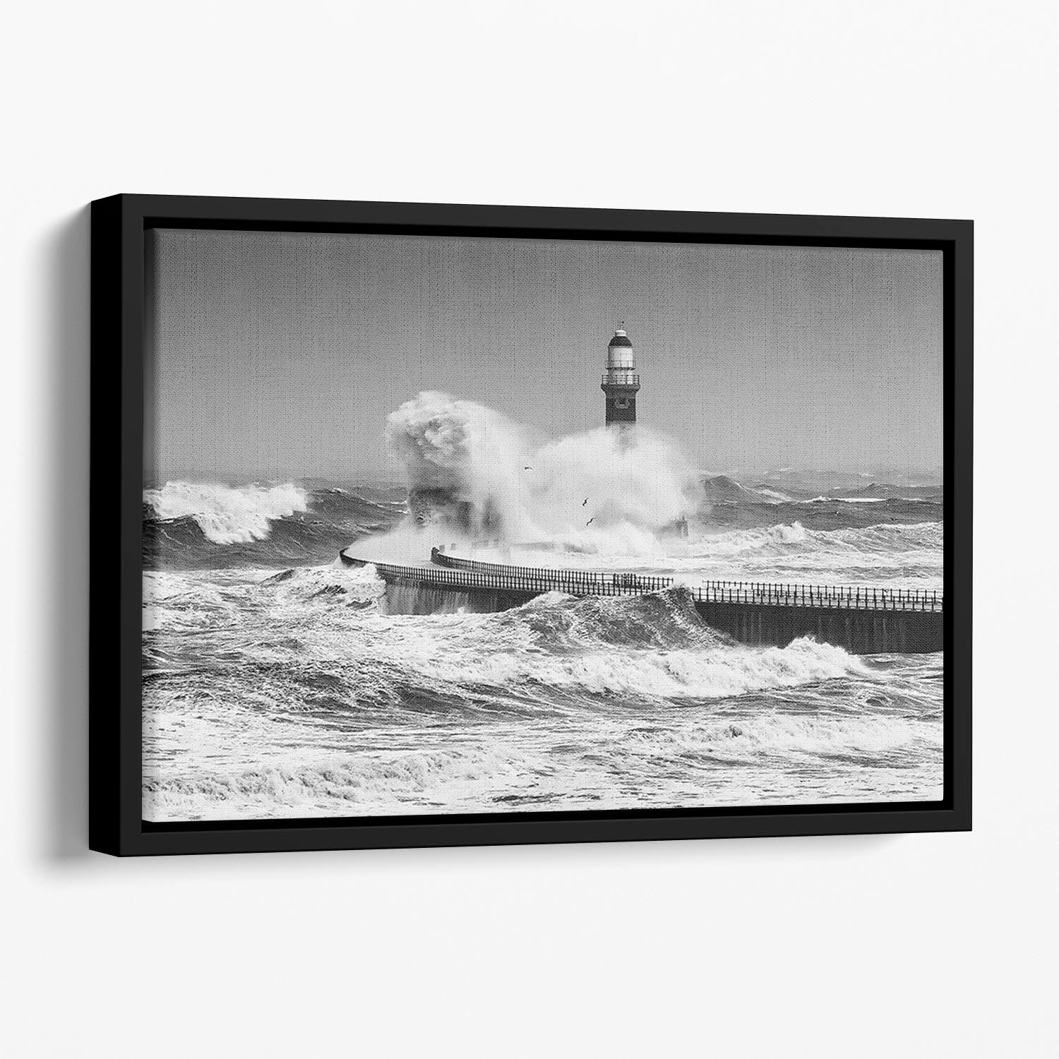 Power Of The Sea Floating Framed Canvas - Canvas Art Rocks - 1