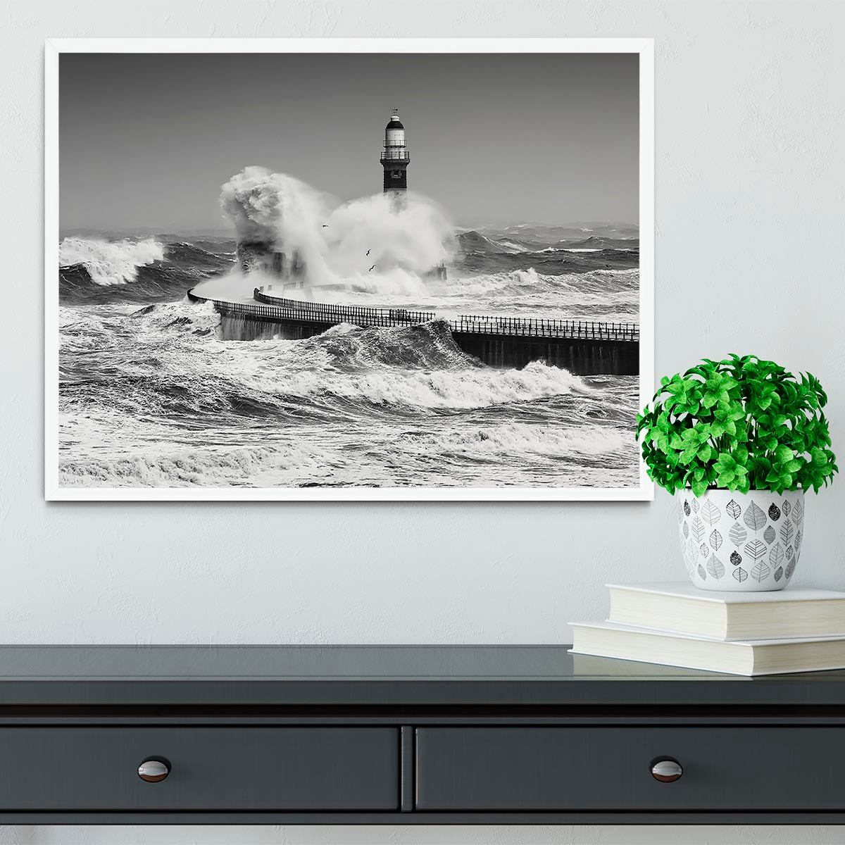 Power Of The Sea Framed Print - Canvas Art Rocks -6