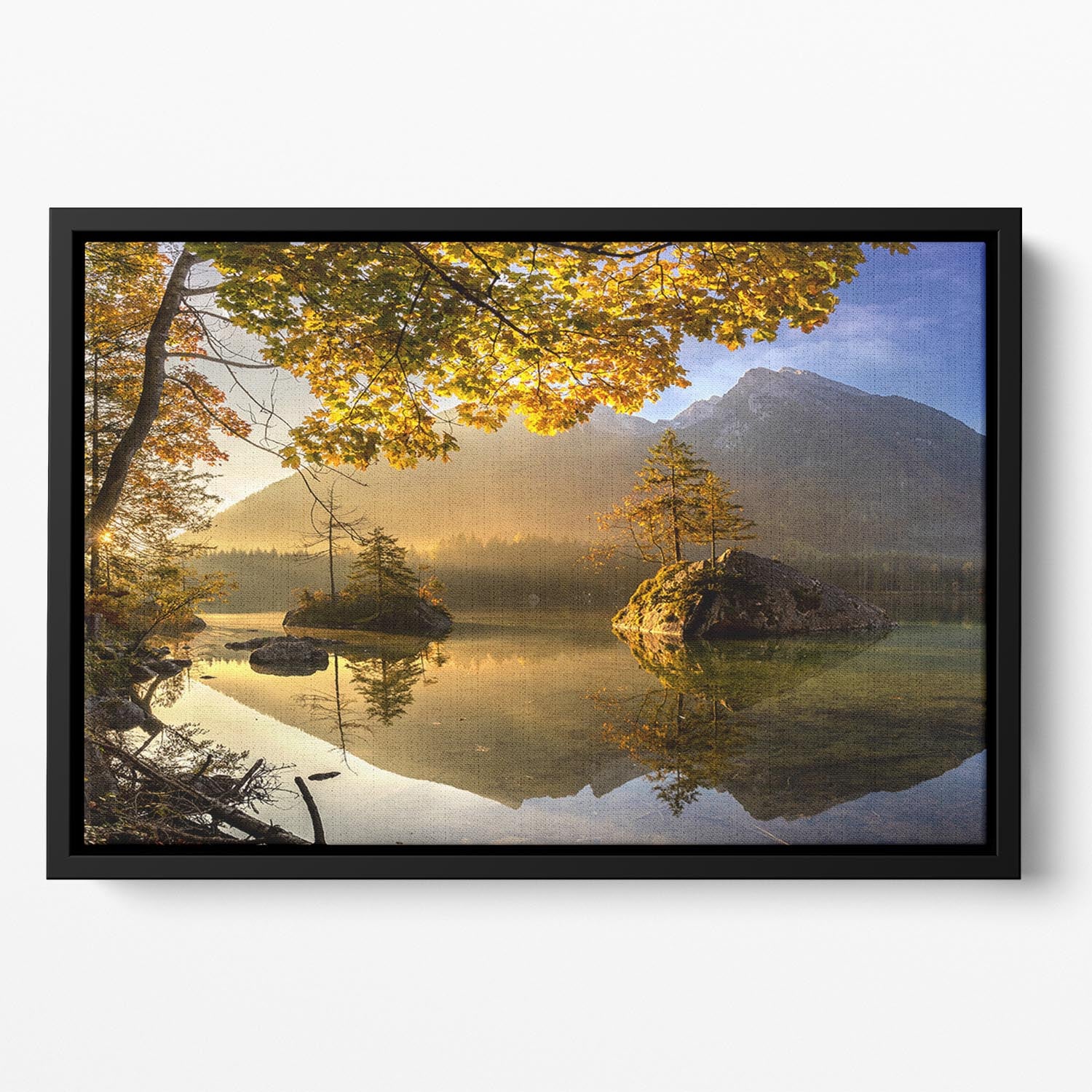 Lake Hintersee Floating Framed Canvas - Canvas Art Rocks - 2