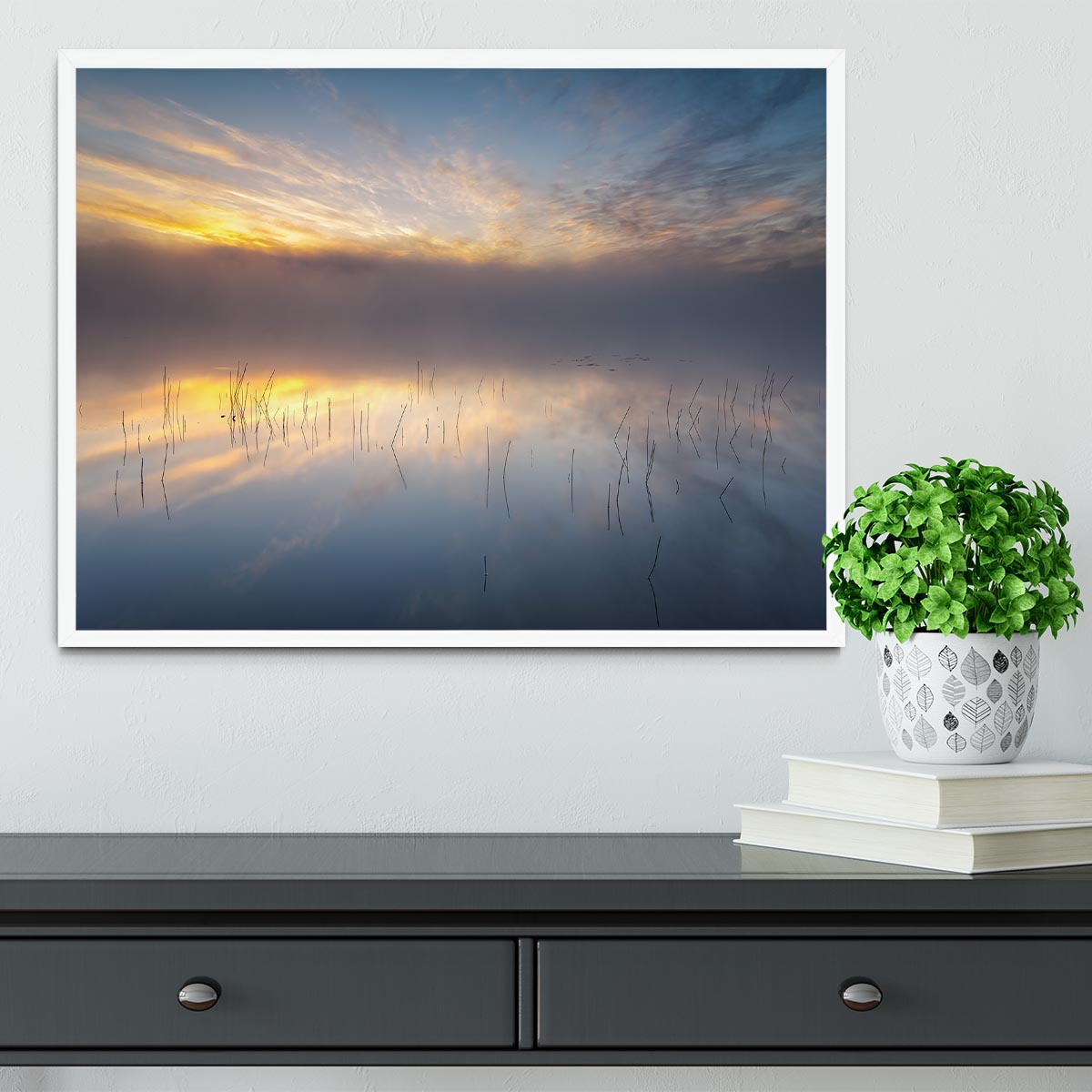 Reeds Framed Print - Canvas Art Rocks -6