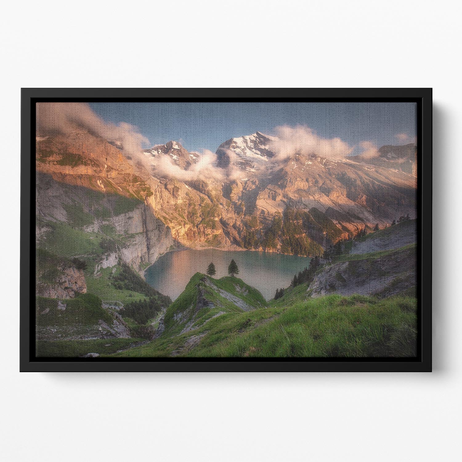 Oeschinensee Floating Framed Canvas - Canvas Art Rocks - 2