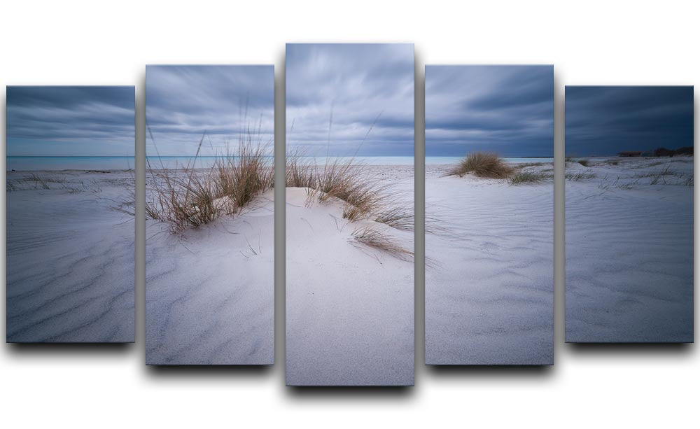 Beach White 5 Split Panel Canvas - Canvas Art Rocks - 1