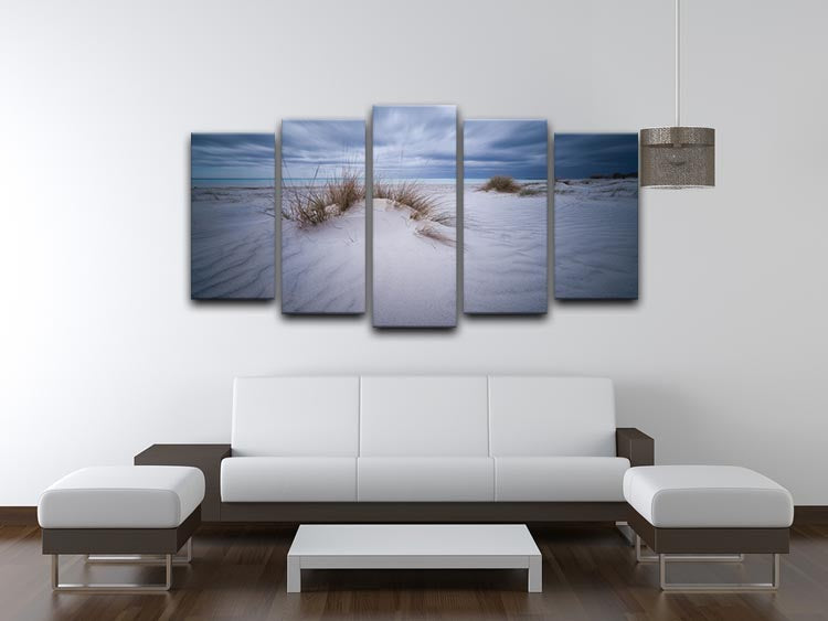 Beach White 5 Split Panel Canvas - Canvas Art Rocks - 3
