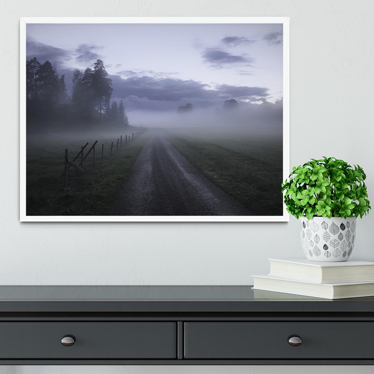 Moody Road Framed Print - Canvas Art Rocks -6