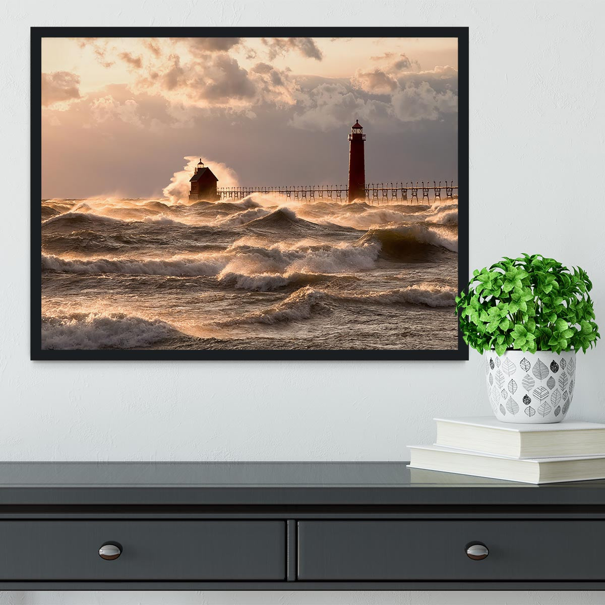 Raging Lake Framed Print - Canvas Art Rocks - 2