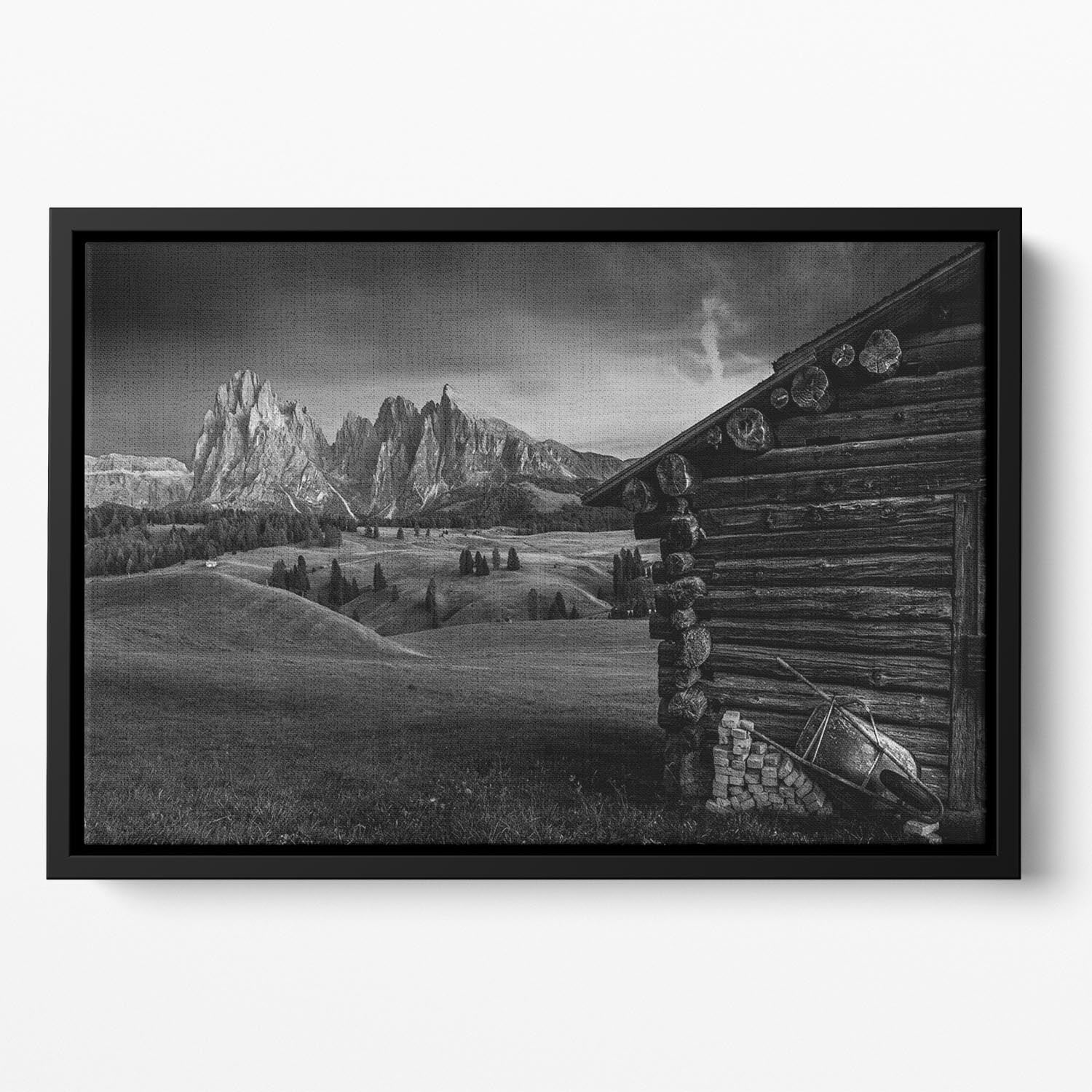 Lodge In Alpe Di Siusi Floating Framed Canvas - Canvas Art Rocks - 2