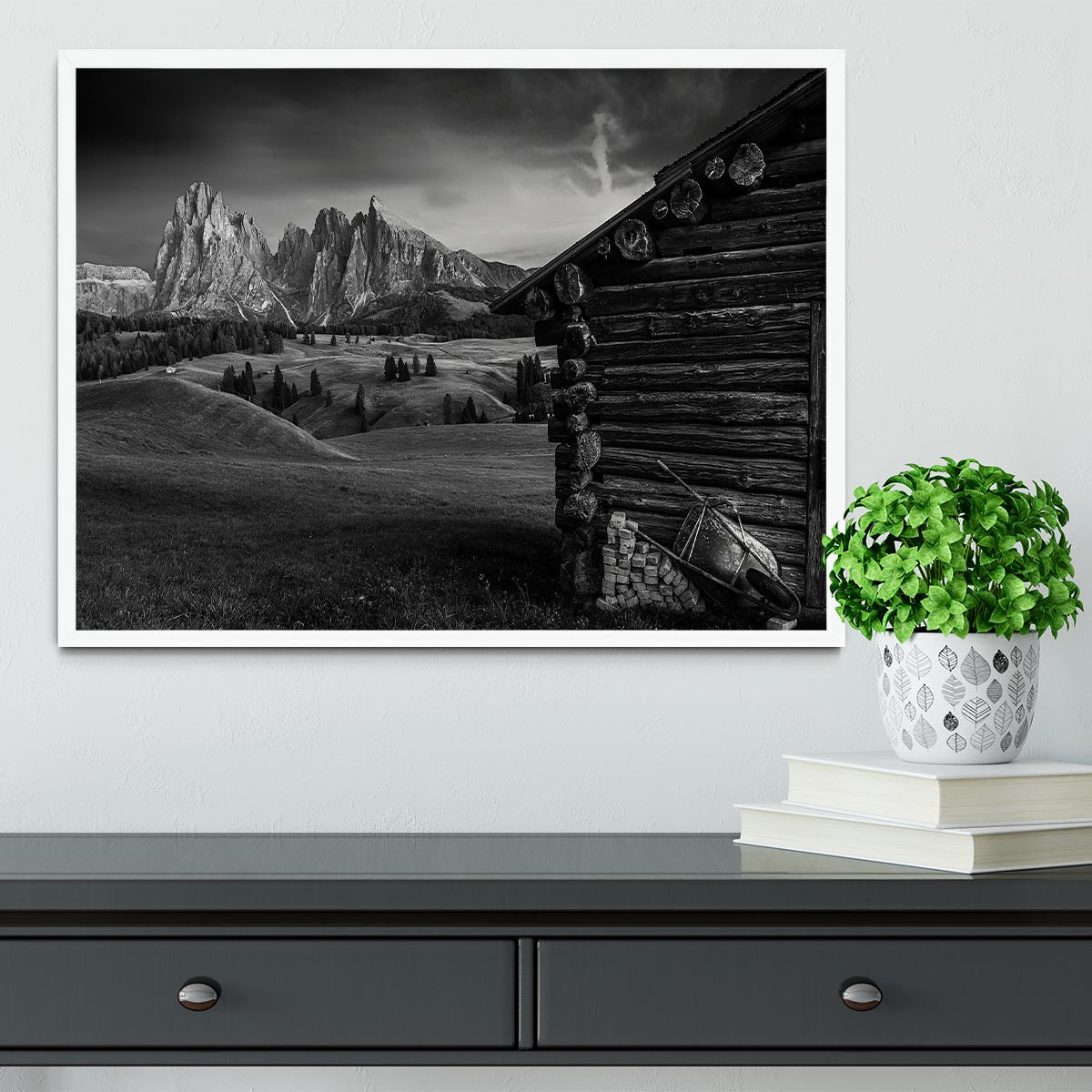 Lodge In Alpe Di Siusi Framed Print - Canvas Art Rocks -6