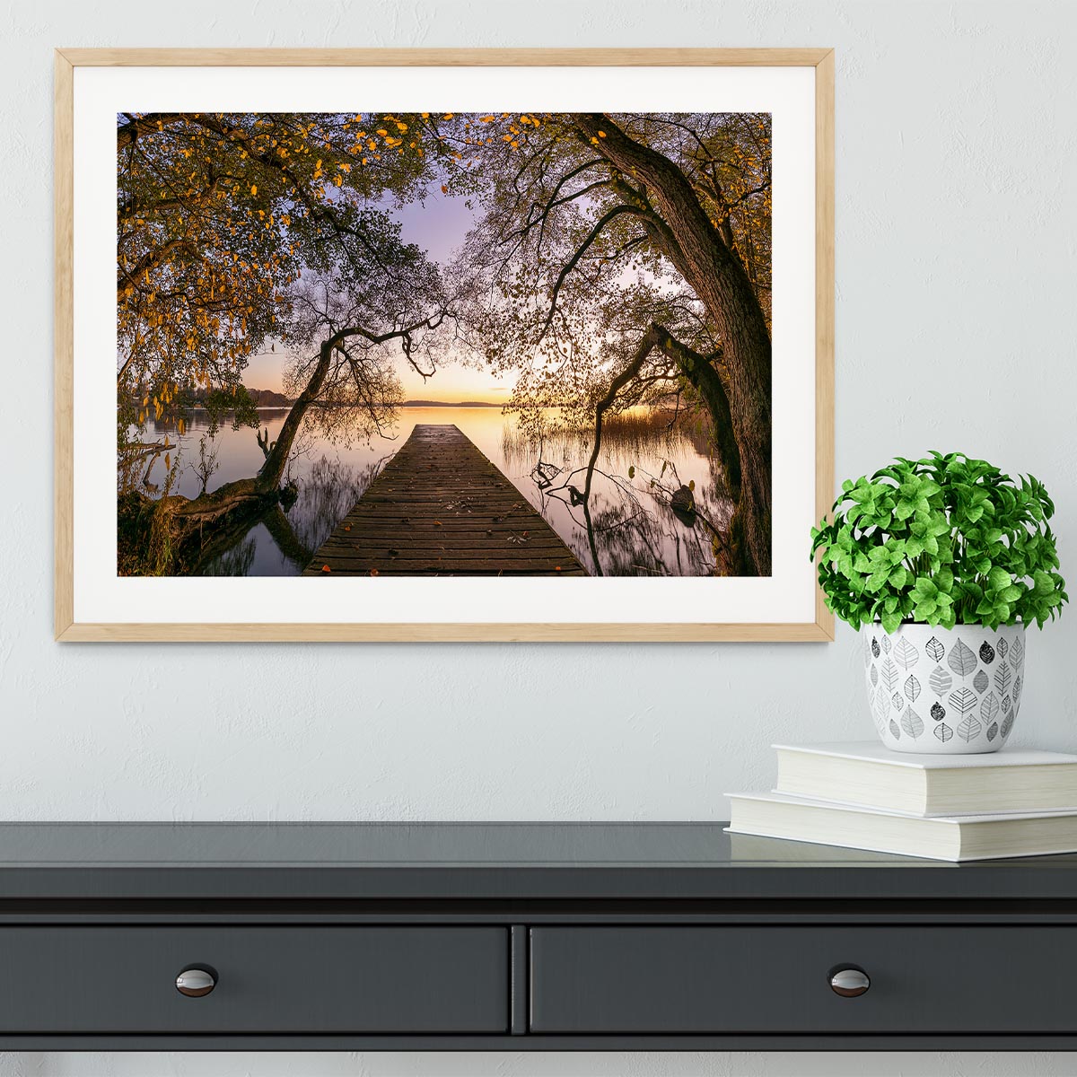 Autumn Pier Framed Print - Canvas Art Rocks - 3