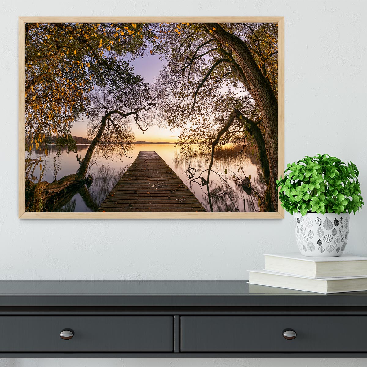 Autumn Pier Framed Print - Canvas Art Rocks - 4