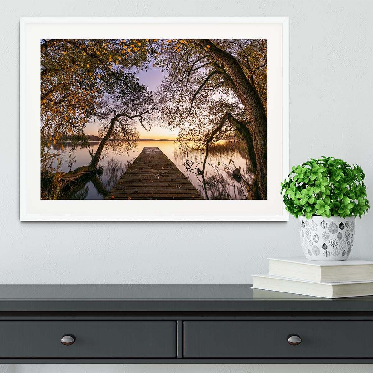 Autumn Pier Framed Print - Canvas Art Rocks - 5