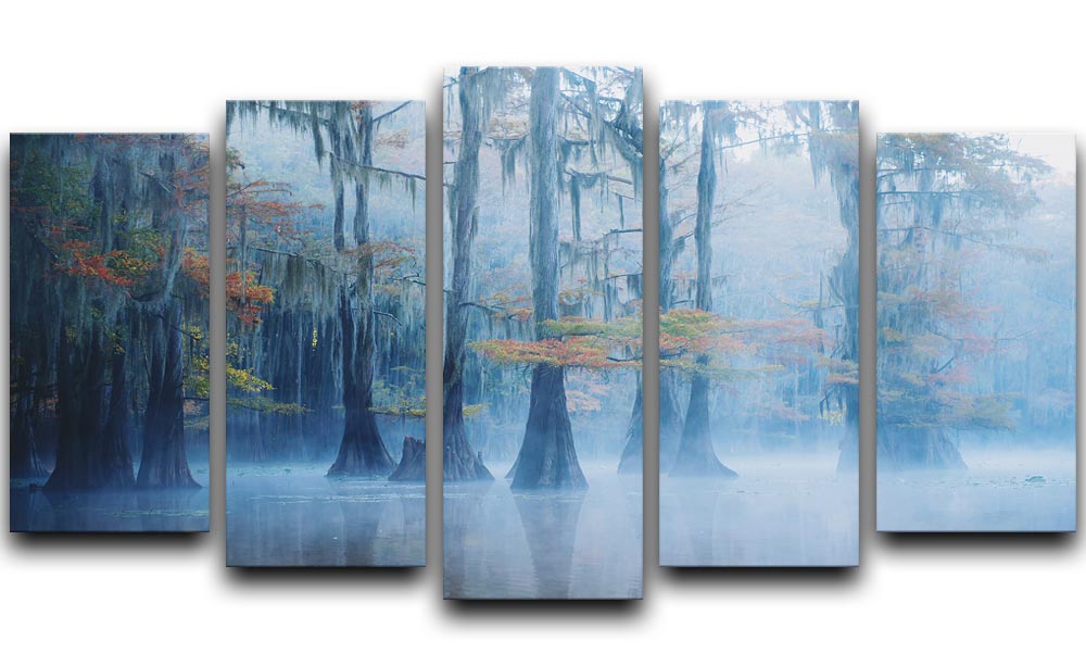 Foggy Swamp Morning 5 Split Panel Canvas - Canvas Art Rocks - 1