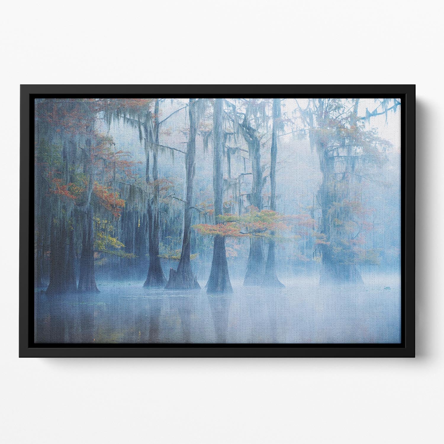 Foggy Swamp Morning Floating Framed Canvas - Canvas Art Rocks - 2