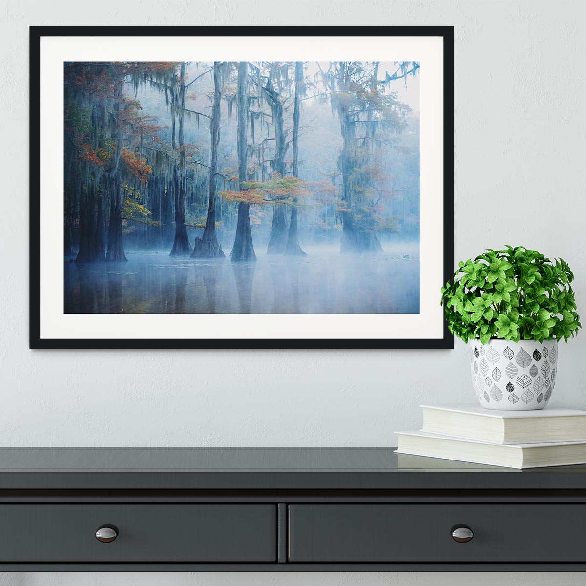 Foggy Swamp Morning Framed Print - Canvas Art Rocks - 1