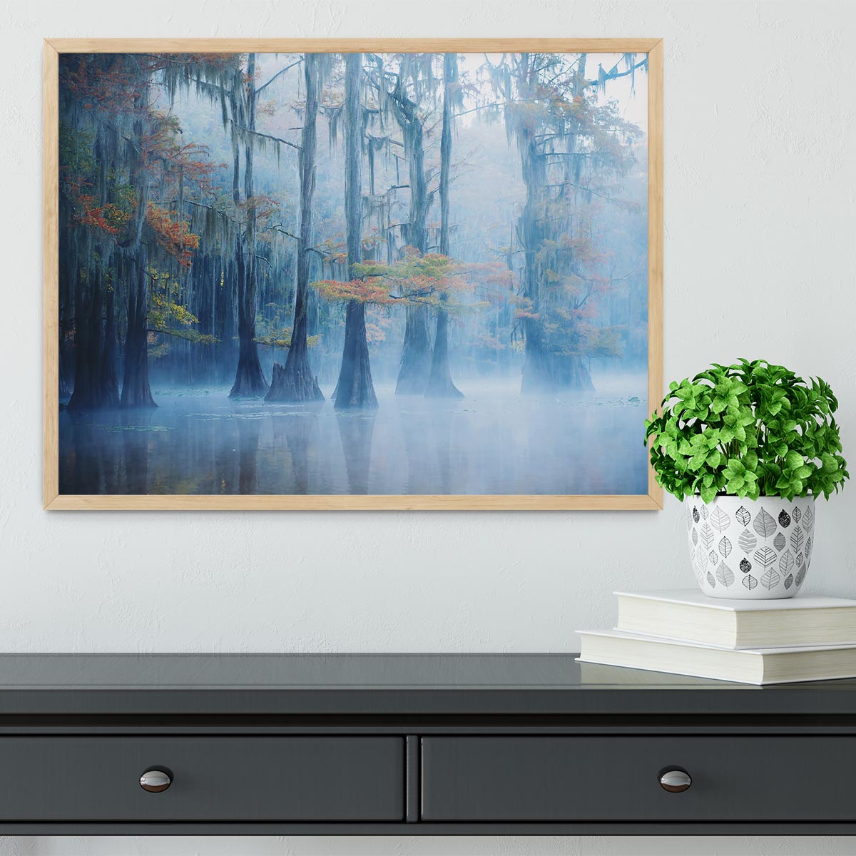 Foggy Swamp Morning Framed Print - Canvas Art Rocks - 4