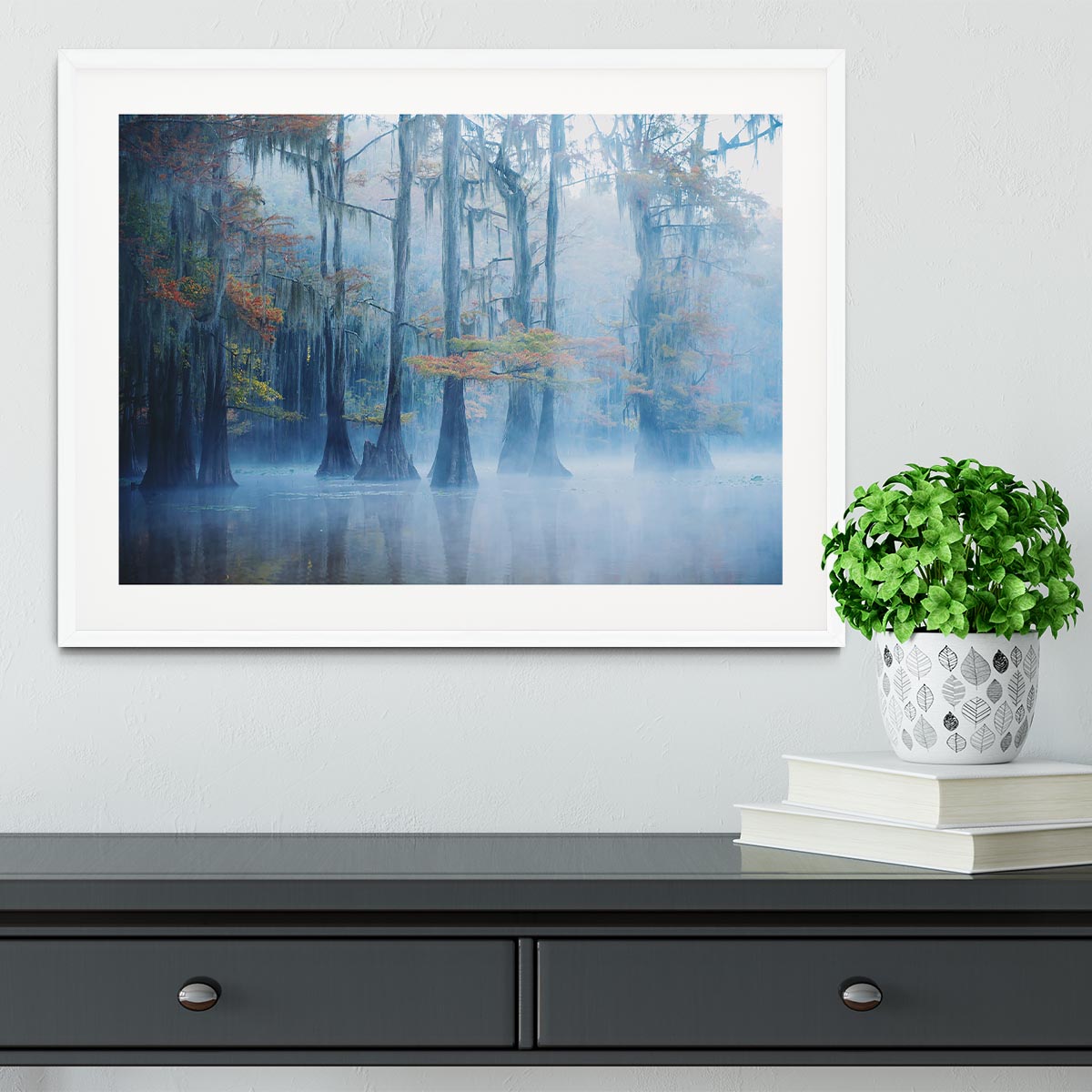 Foggy Swamp Morning Framed Print - Canvas Art Rocks - 5