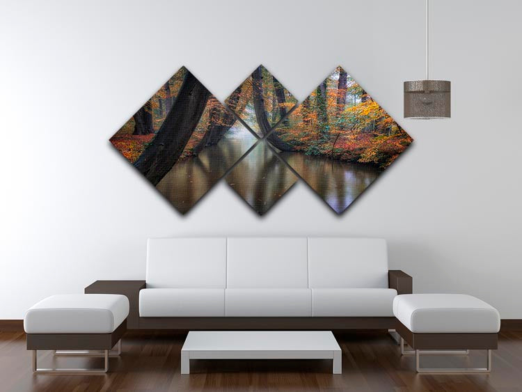 Enchanted Autumn 4 Square Multi Panel Canvas - Canvas Art Rocks - 3