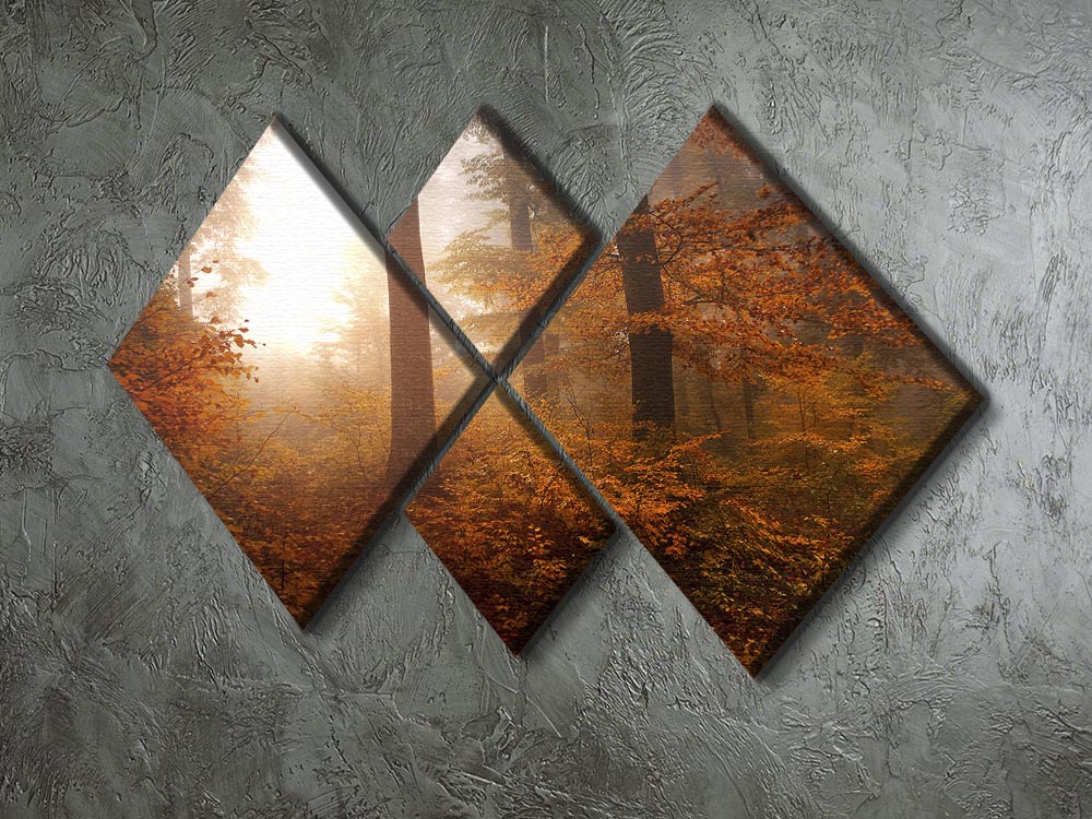 Autumn Trees 4 Square Multi Panel Canvas - Canvas Art Rocks - 2