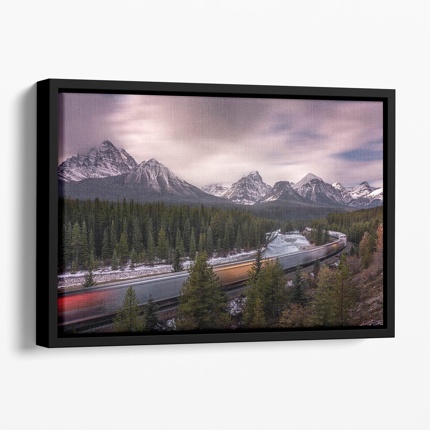 Last Train To Light Floating Framed Canvas - Canvas Art Rocks - 1