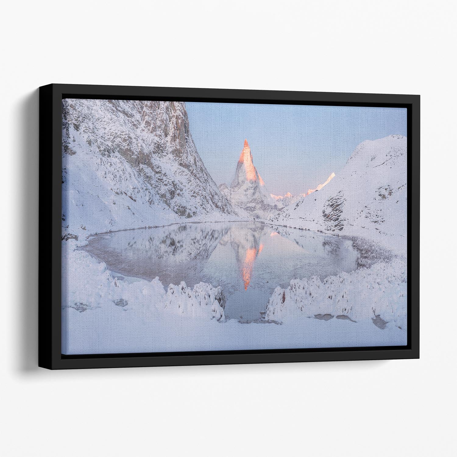 Riffelsee Floating Framed Canvas - Canvas Art Rocks - 1